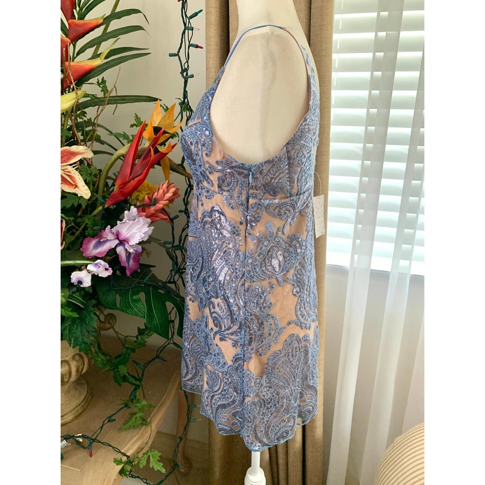 Free People Night Shimmers Sequin Mini Dress in Blue - Picture 8 of 15